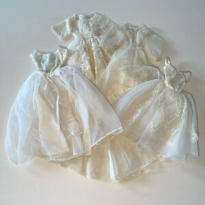 Vintage Barbie doll off white wedding dress fashion lot of 4 dresses